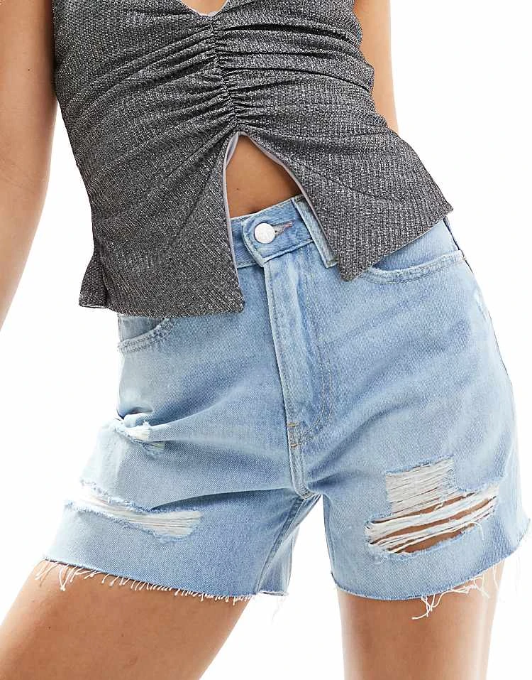 Calvin Klein Jeans Denim Mom Shorts In Light Wash For Women Denim Light 6 Calvin Klein Jeans Denim Mom Shorts In Light Wash For Women Denim Light - Image 6