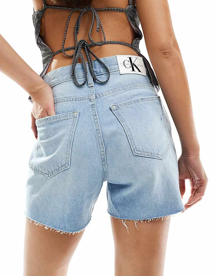 Calvin Klein Jeans Denim Mom Shorts In Light Wash For Women Denim Light 4 Calvin Klein Jeans Denim Mom Shorts In Light Wash For Women Denim Light - Image 4