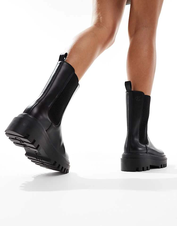 Calvin Klein Jeans Flatform Chelsea Boot In Black For Women Triple Black 2 Calvin Klein Jeans Flatform Chelsea Boot In Black For Women Triple Black - Image 2