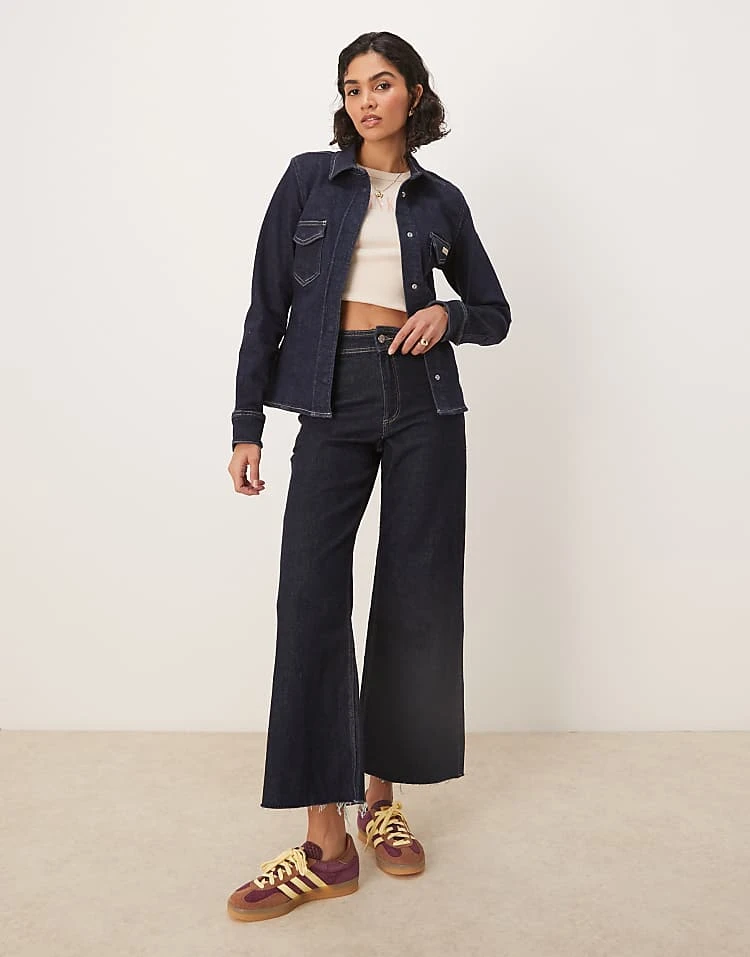 Calvin Klein Jeans Structured Denim Top In Dark Wash For Women Denim Dark 3 Calvin Klein Jeans Structured Denim Top In Dark Wash For Women Denim Dark - Image 3