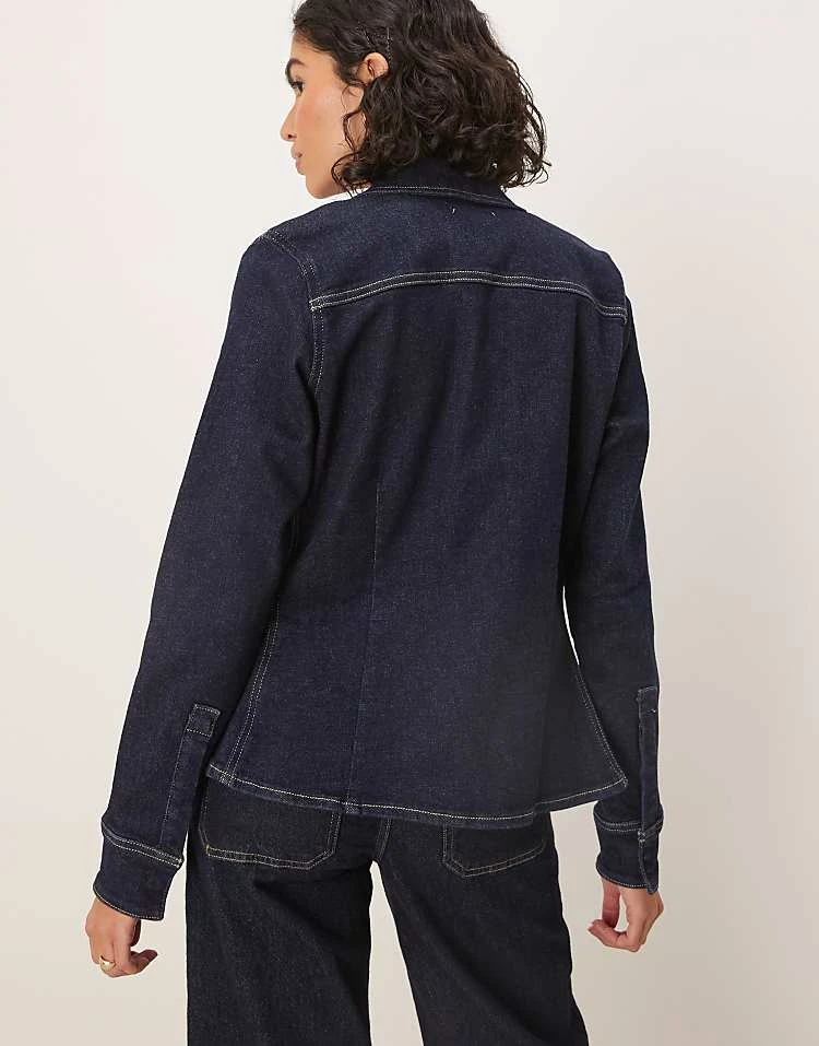 Calvin Klein Jeans Structured Denim Top In Dark Wash For Women Denim Dark 4 Calvin Klein Jeans Structured Denim Top In Dark Wash For Women Denim Dark - Image 4