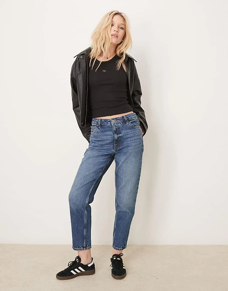 Calvin Klein Jeans Woven Label Tank Top In Black For Women Ck Black 2 Calvin Klein Jeans Woven Label Tank Top In Black For Women Ck Black - Image 2