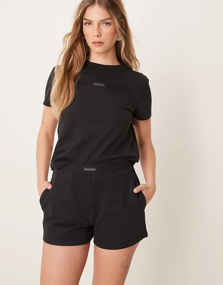 Calvin Klein Jeans Mini Logo Jersey Shorts In Black For Women Ck Black 6 Calvin Klein Jeans Mini Logo Jersey Shorts In Black For Women Ck Black - Image 6