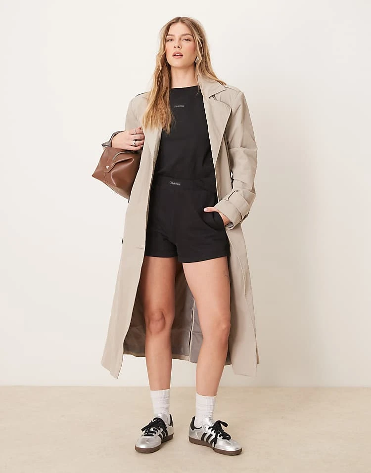 Calvin Klein Jeans Mini Logo Jersey Shorts In Black For Women Ck Black 2 Calvin Klein Jeans Mini Logo Jersey Shorts In Black For Women Ck Black - Image 2