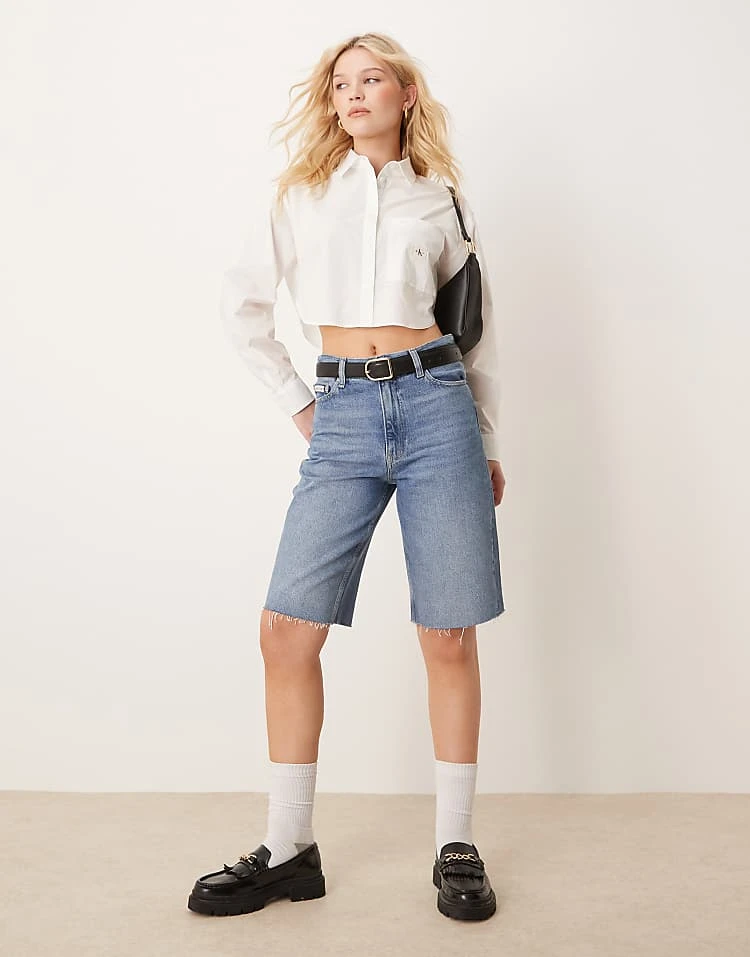 Calvin Klein Jeans Longer Bermuda Jorts In Light Wash For Women Denim Light 6 Calvin Klein Jeans Longer Bermuda Jorts In Light Wash For Women Denim Light - Image 6