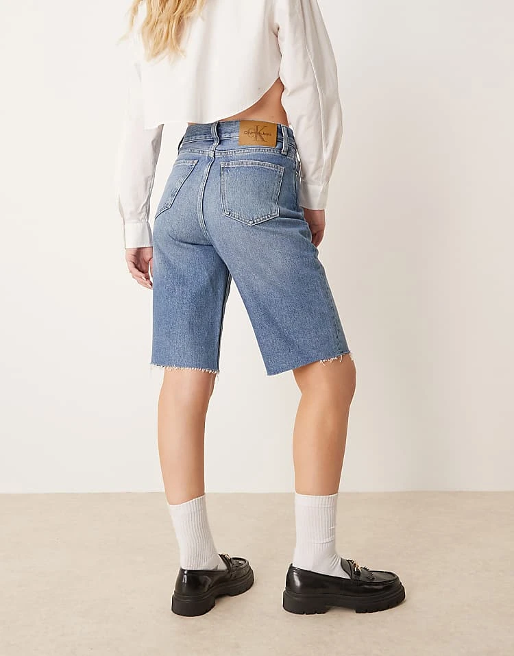 Calvin Klein Jeans Longer Bermuda Jorts In Light Wash For Women Denim Light 4 Calvin Klein Jeans Longer Bermuda Jorts In Light Wash For Women Denim Light - Image 4