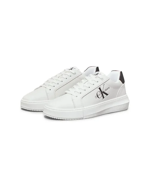Calvin Klein Jeans Leather Trainers In White For Women